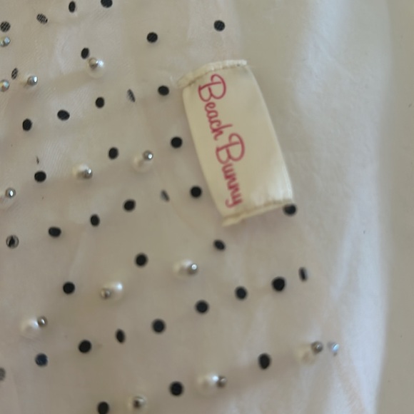 BEACH BUNNY glow sheer and glisten crop top in nude medium M from Revolve - Picture 4 of 6